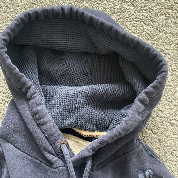 Vtg Hollister Mens Pullover Hoodie Y2k Spell Out Surfer Prep Distressed Sz L - Picture 6 of 9